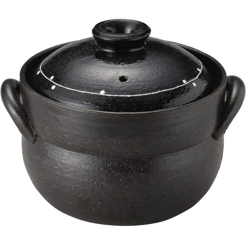 Direct Fire Ceramic, Black Glazed Wire Pattern, 4 Cook Rice Pot, Double ...