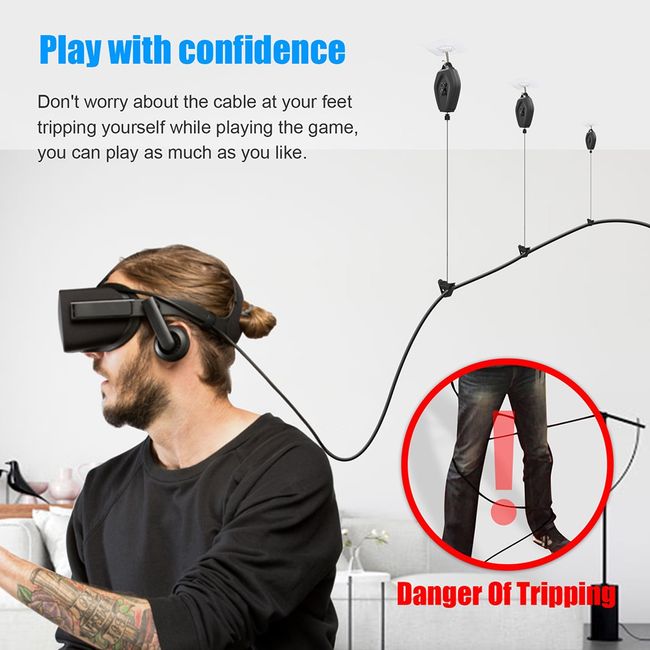 6PCS VR Headset Cable Management System Retractable VR Cable