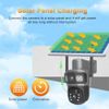 Solar 4MP Wireless Security Camera WIFI Two-Way Audio Dual-Lens PTZ Rechargeable