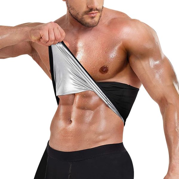 KUMAYES Bauchweggürtel Herren Fitness Gürtel Sauna Sport Taillenformer Saunagürtel Schwitzgürtel Waist Trainer Gewichthebergürtel (Schwarz, 3XL)