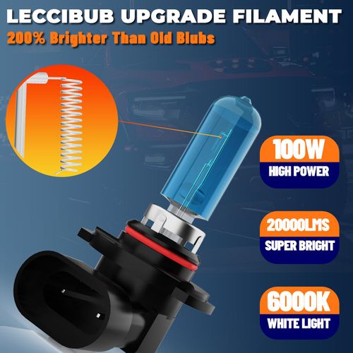 LECCIBUB Headlight Bulbs Compatible With Toyota 4Runner 2006-2009, 9005 High Beam + H11 Low Beam + 9006 Fog Lights Halogen Light Bulb, Super Bright 6000K White, Plug and Play, Pack of 6