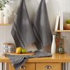 DII Kitchen Collection, Cotton, Chambray Gray, Dishtowel Set