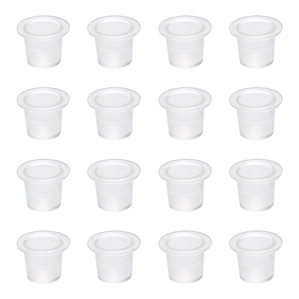 Tattoo Ink Tasse,300 Stück Tattoofarbbecher,Tattoo Farbkappen Cups,Ink Cups,Kunststoff Farbbehälter,Transparent Pigment Cap, Tinten Tasse Tattoo,für Tattoo Ink Tattoo Supplies, S(0,9 cm x 1,2 cm)