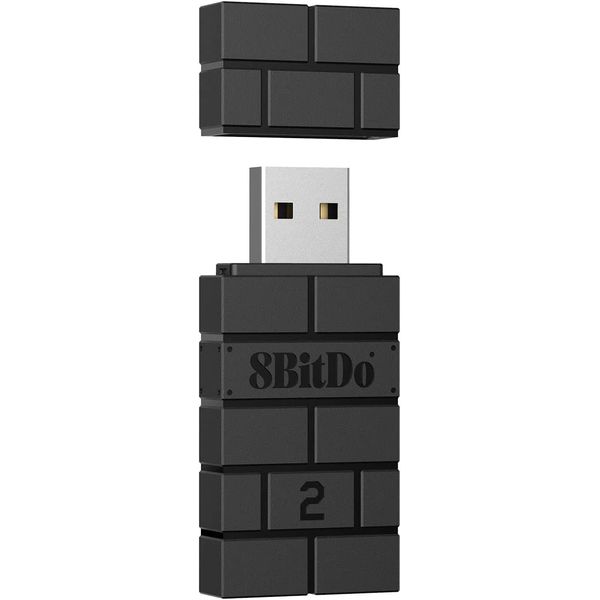 8bitdo Wireless USB Adapter 2, USB Bluetooth Adapter for Switch,PC,PS Classic,Android,macOS,Raspberry Pi,Retrofreak System Compatible with Xbox Series/One,Joycons,Switch Pro,PS5,PS4,PS3 Controller