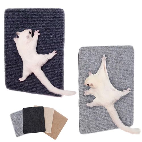 4Pcs Sugar Glider Toys, Sugar Glider Climbing Mats, Sugar Glider Cage Accessories for Sharpening Claws, Sugar Glider Enrichment Toys, Sugar Glider Scratching Pads for Wall or Furniture, Saving Space