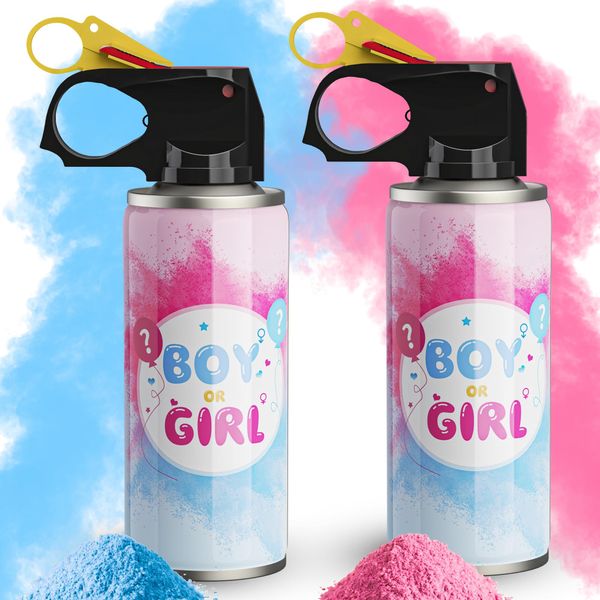 POPUPARTY Gender Reveal Fire Extinguisher Color Blasters, 1 Pink Blaster, 1 Blue Blaster for Baby Boy or Girl Gender Reveal Party