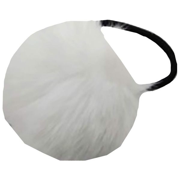 White Fang ZA047 Hair Ties with Fur Bonbon, Adult, Stylish, Cute, Hair Accessory (01: White)