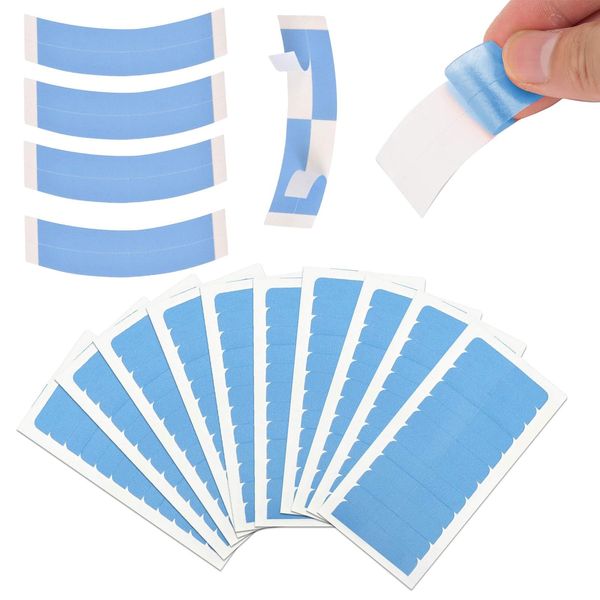 140 PCS Hair Extension Tapes Double Sided Adhesive Tapes Durable Waterproof Tape Hair Extensions Glue Strips for Replacement(Blue,Size:3.94 X 2.09 X 1.57 X 0.31inch)