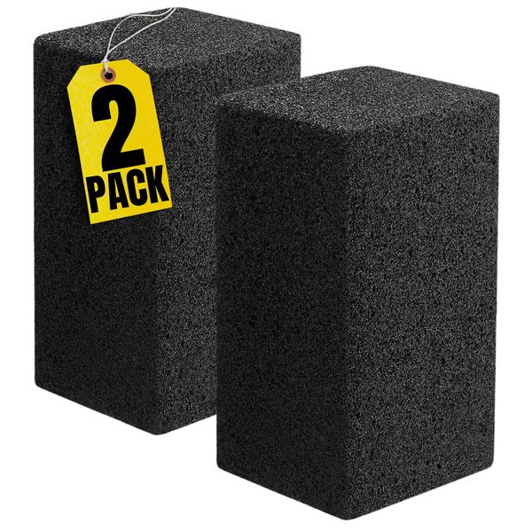 1InTheHome Grill Cleaning Brick, Griddle Cleaning Block, Reusable, Black, 2 Pack