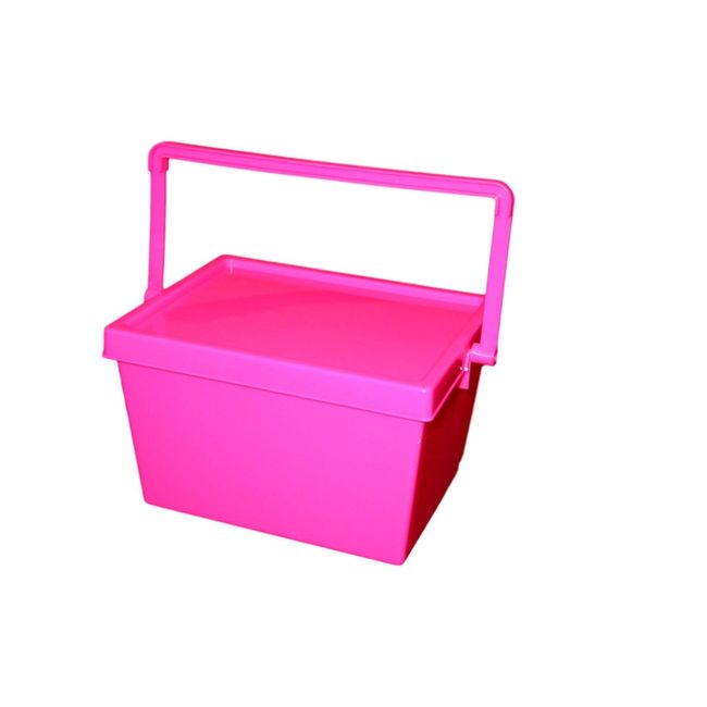 1 PINK TOTE PLASTIC CONTAINER RECIPE BOX DIABETIC DISPOSAL CONTAINER MFG USA