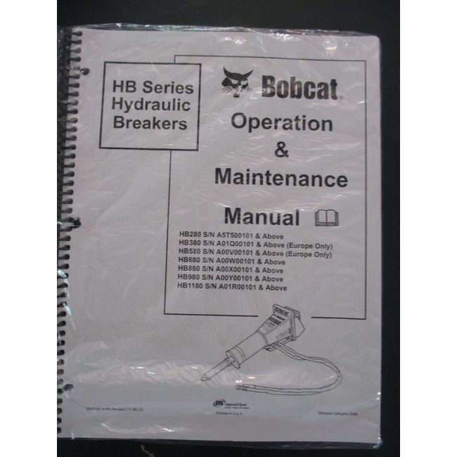 Bobcat Skid Steer HB Series Hydraulic Breakers Operation & Maintenance Manual 06
