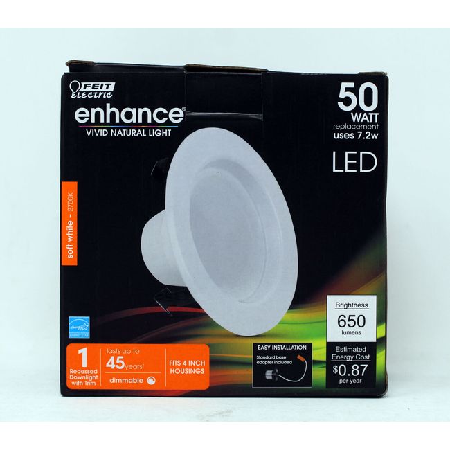 Feit Electric Enhance Vivid Natural Light Recessed Downlight LED 650 Lumens 1Ct