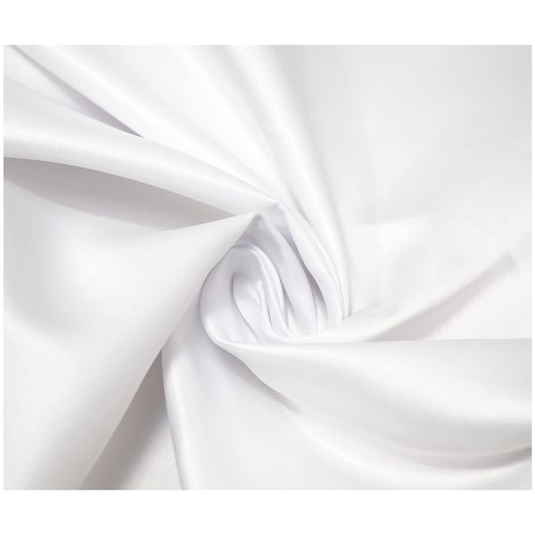 Matte Duchess Bridal Satin Polyester Fabric for Dressmaking Wedding Crafts Quilting Sewing 150cm Wide (1 Metre (100 x 150cm), White)