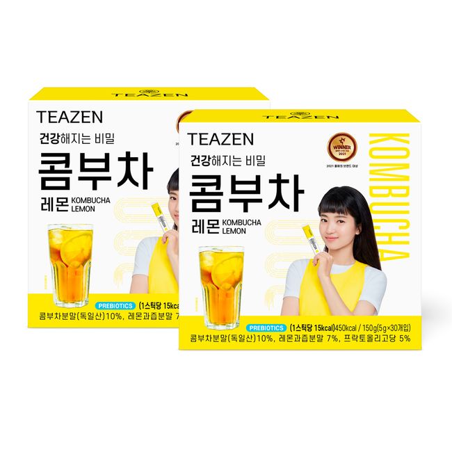 Teazen Kombucha Lemon 30 sticks x 2 boxes