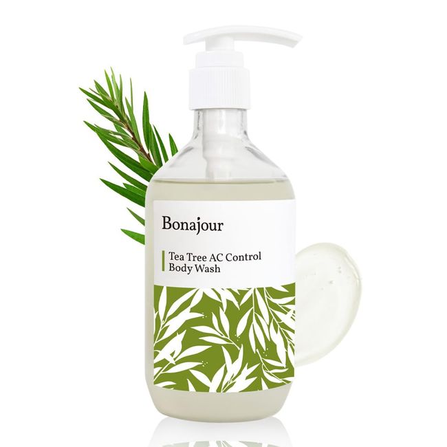 BONAJOUR] Vegan Tea Tree Acne Control Treatment Body Wash – For Sensitive Skin, Natural Anti-Acne Soothing Body Cleanser 10.5 Fl. Oz
