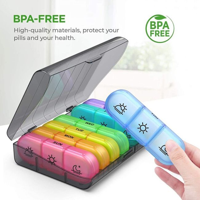 1pc Portable Metal Pill Box With 3 Compartments For Medicine And