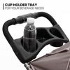 Brown Foldable Dog Stroller Pet Cage Carrier Cart w/Adjustable Canopy+Cup Holder