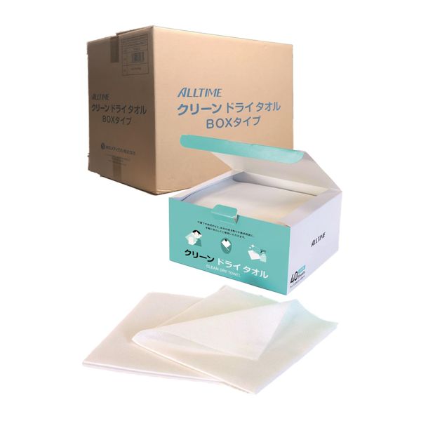 Tokyo Medical Non-woven Fabric Cleaning Towel, Clean Dry Towel, Box, 40 Sheets x 30 Boxes, 13.4 x 11.8 inches (34 x 30 cm), Nursing Care, Non-woven Fabric, Dry Cleaning Sheet, Disposable