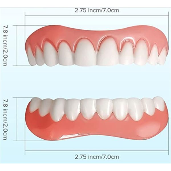 RUSRIVE Dentures, Dentures, Instant Teeth, Upper and Lower Teeth, Instant Smile False Teeth, Silicone Whitening Teeth, Silicone Dentures, Simple Dentures, Total Dentures, White Teeth, Make Your Own