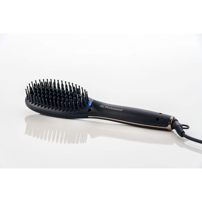 Agetsuya AG Professional Heat Brush Iron, Comb Iron, Max 42°F (210°C), Overseas Use, Hair Brush, Iron