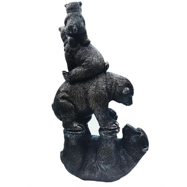 Black Bear Decorations for a Happy Family of Four,Bear Statues for Home,Living Room, Office Desk