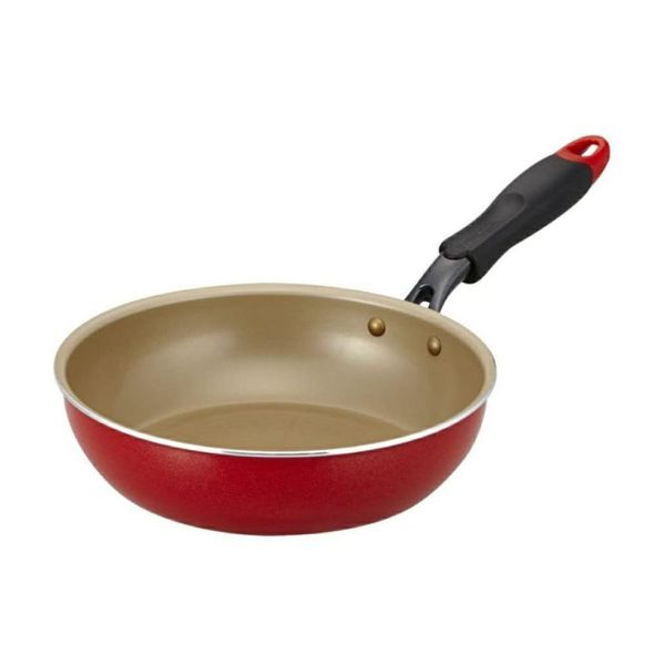 Doshisha Evercook Frying Pan, 8.7 inches (22 cm), Compatible With All Heat Sources, Including Induction Ranges, Red