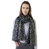 Basic Sense Leopard Silver Foil Print Scarf, Black