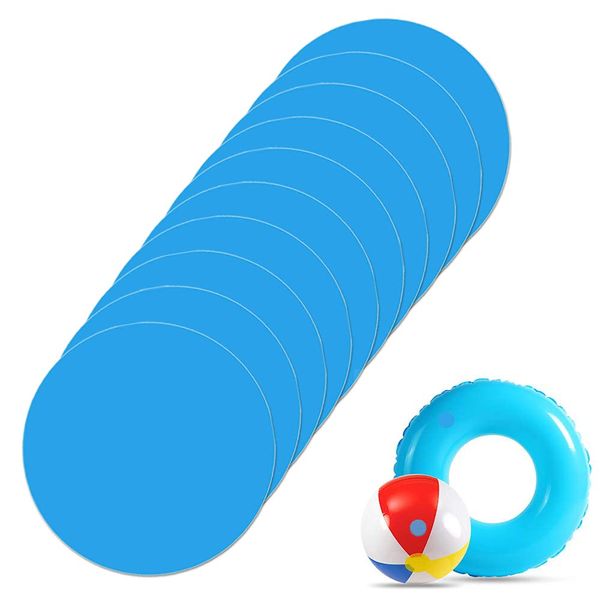 GOCROWEEN 10 Stück Selbstklebende Reparaturflicken für Schwimmbäder PVC-Reparaturflicken, Pool-Reparaturflicken, Vinyl-Patch, Bootsabdeckungen, Flicken, Reparatur-Set für Pool-Flicken, Schwimmbäder
