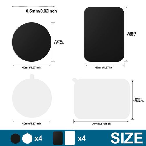 soodyoow 8 Packs Phone Magnet Sticker, Phone Magnet, Magnet for Phone Case, Metal Plate For Magnetic Car Phone Holder, Phone Holder Magnet, Compatible Magnetic Phone Car Mount-Black
