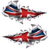Small metal rip open,British union jack flag sticker.