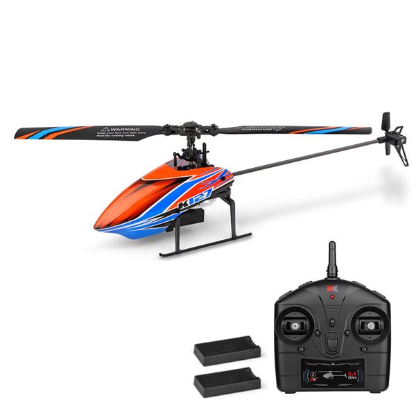 GoolRC RC Helicopter, WLtoys XK K127 Remote Control Helicopter, 4 Channel RC Aircraft with 6-Axis Gyro, Altitude Hold, One Key Take Off/Landing, Easy to Fly for Kids and Beginners, Include 2 Batteries