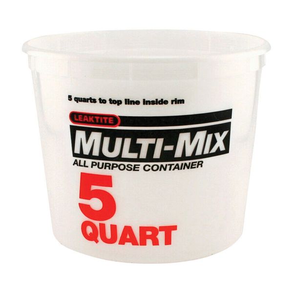 Leaktite 005Q10MM050 Natural 5 qt. Capacity Plastic Bucket 8-5/8x7x7-1/8 in.