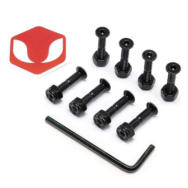 Venom 1" - Allen Key Directional Skateboard Deck Bolts/Screws/Hardware - Black