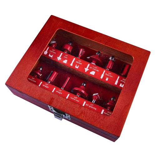 Amtech F3700A 12 Piece 6.25mm (1/4") Router bit Set