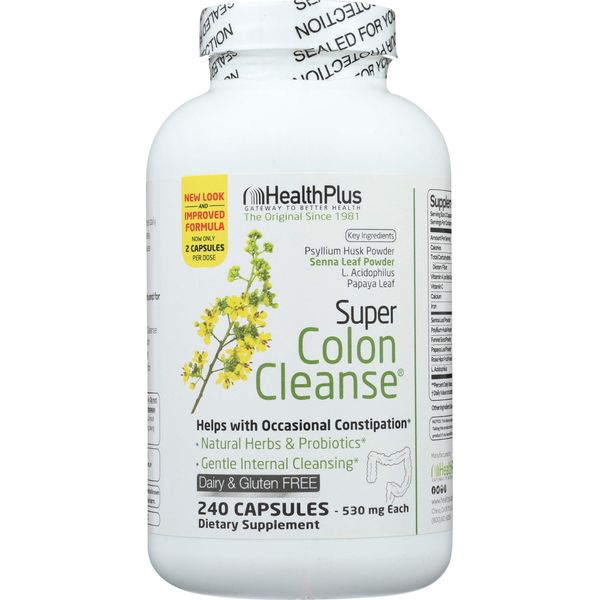 Health Plus Super Colon Cleanse - 500 mg - 240 Capsules