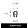 Edge Trim Black Small, 1/8" Fits Edge (10 Feet Length)