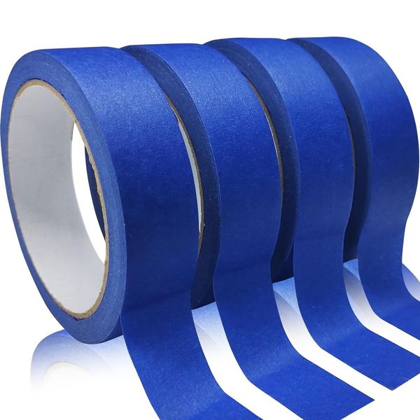 4 Rolls Premium Painters Tape, Blue Tape, Masking Master Tape, Paint Tape for Mu