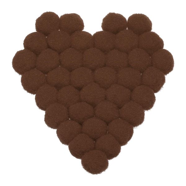 Rebower Soft and Fuzzy Balls Rainbow Craft Pom Fabric - 0.59 Inch/Dark Brown / 300PCS