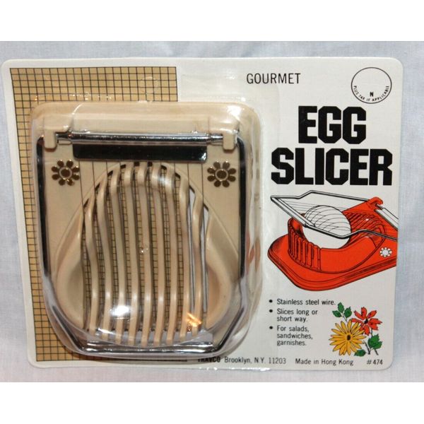 NEW IN PACKAGE 1983 VINTAGE TRAVCO GOURMET EGG SLICER STAINLESS STEEL WIRE