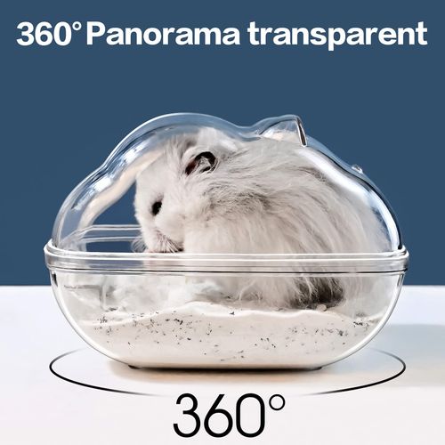 lazYYzal Hamster Bathtub,Hamster Bathroom,Small Animal Habitat Décor,Sand Bath Container Transparent Beds,Hamster Bed,Ice Bathtub,Sleep Pad Nest,Sand Bath Box for Small Pet Animals Cage Accessories（S）