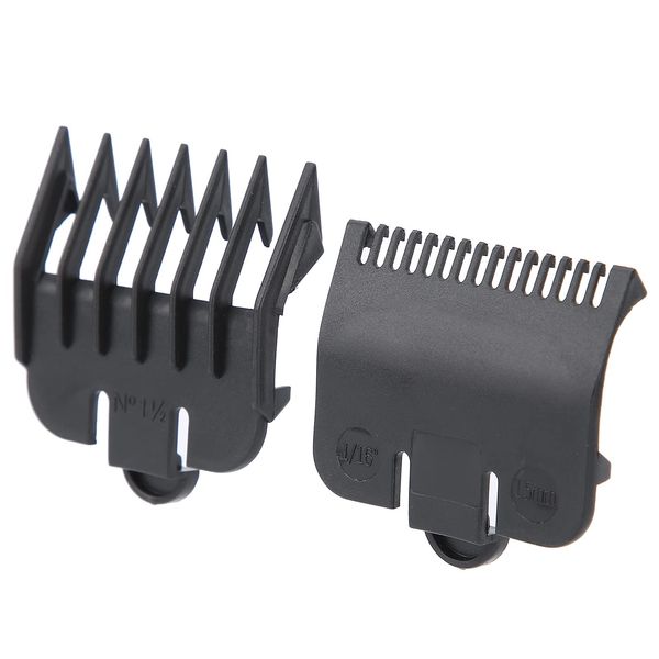 Professional Hair Clipper Guards Guides, 2Pcs 1.5mm 4.5mm Cutting Guides Hair Guards Combs Replacement Hair Trimmer Supply for Hair Clippers Trimmers Attachment (Black)