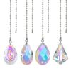 Set of 4 Crystal AB Coating Ceiling Fan Pull Chain Extender Prisms Drop Gifts