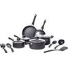 Non-Stick Cookware 15-Piece Set, Includes Pots, Pans and Cookware, Black