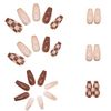 Nail Tips, Medium Length False Nails, 3D Nails, 24 Pieces, Fashionable, Cute, Simple, Handmade, Cute, Fake Nails, Elegant Nails, Convenient, Safe, Long, Coming-of-age Ceremony, Removable