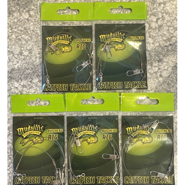 5 Packs Mudville Catmaster Bullhead Catfishing Rigs