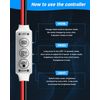 Qoope Pack of 5 LED Strip Light Controller 12V-24V Single Color Brightness Dimmer with Memory Function