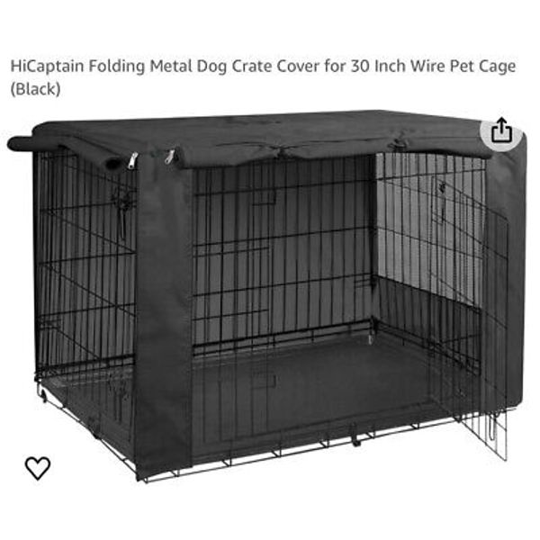 Hicaptain 30”  Dog Crate Cover Black Durable Windproof Pet Kennel Cover