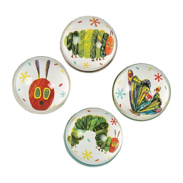 Fun Express Eric Carle’s The Very Hungry Caterpillar Bouncy Ball Assortment - Toys - Bouncing Balls - Birthday - 12 Pieces