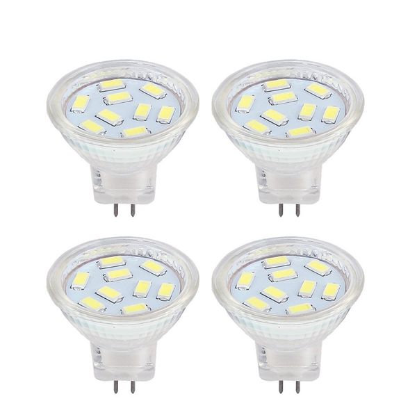 LED MR11 Light Bulbs 2W, 12V 20W Halogen Replacement, GU4 Bi-Pin Base, Daylight White 6000K (Pack of 4)