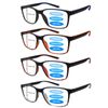 ZONLON 4 Pack Progressive Multifocus Reading Glasses for Men Women Blue Light Blocking Computer Reader with Spring Hinge (4 Mix C1, 1.25, x)